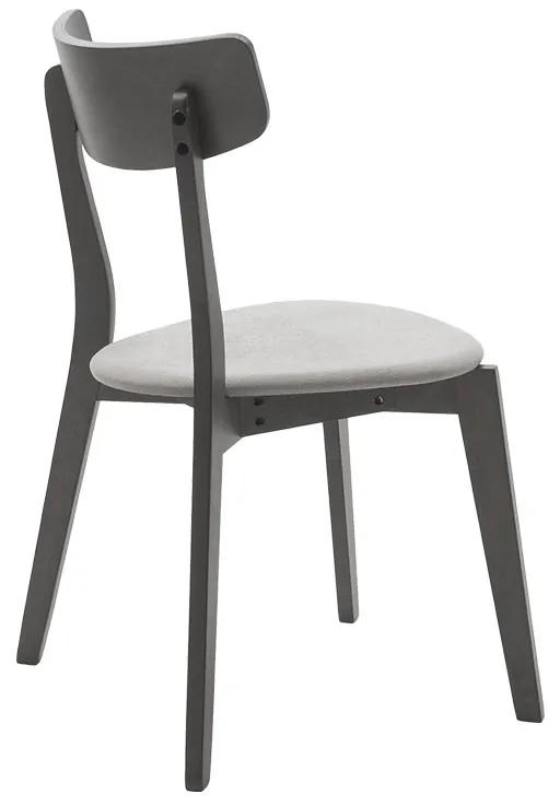 Καρέκλα Toto pakoworld γκρι ύφασμα-rubberwood ανθρακί πόδι | Συσκευασία 2 τμχ