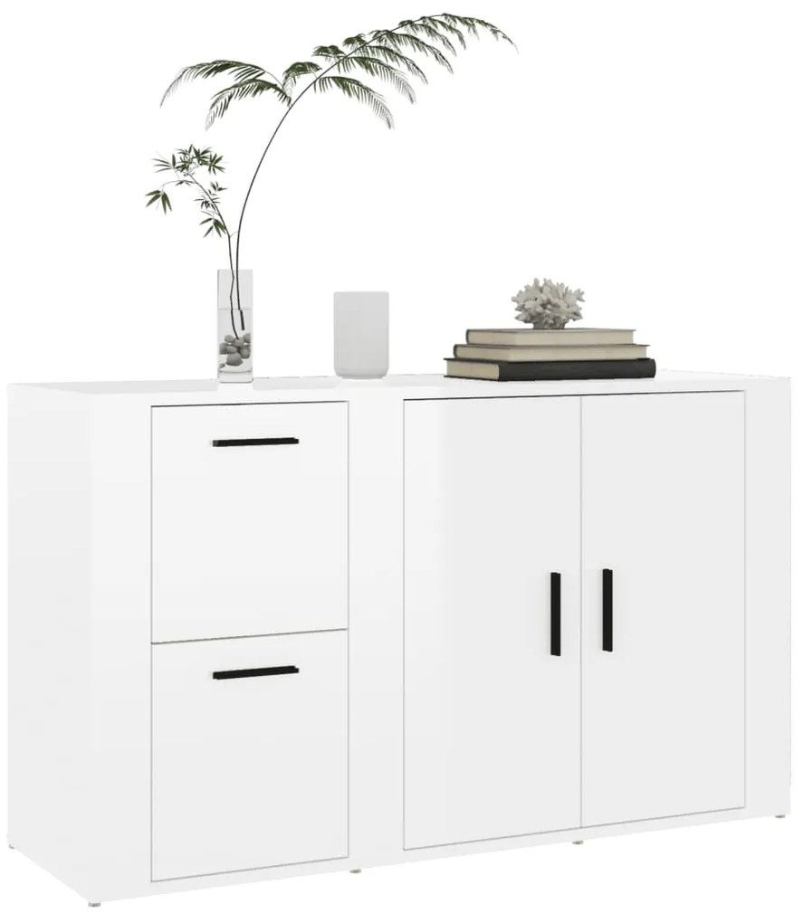vidaXL Ντουλάπι Γυαλιστερό Λευκό 100x33x59,5 εκ. Επεξεργασμένο Ξύλο