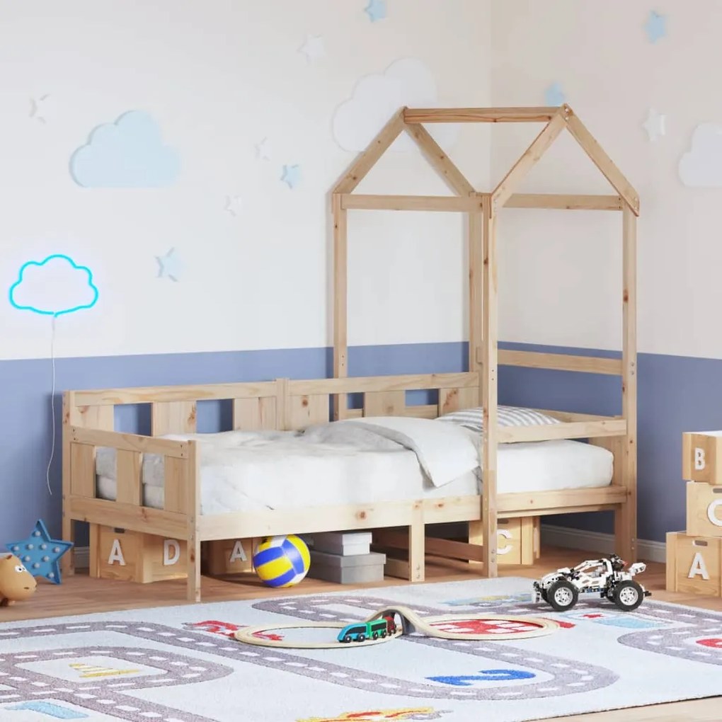 Καναπές Κρεβάτι με Στέγαστρο Χωρίς Στρώμα 80x200 εκ. Μασίφ Ξύλο