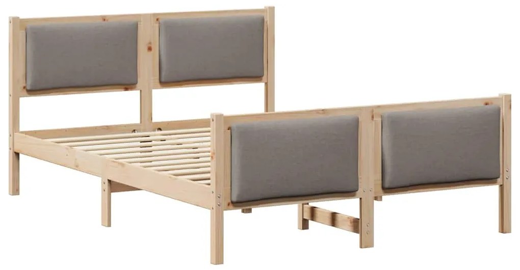 vidaXL Σκελετός Κρεβατιού με κεφαλάρι Taupe 150 x 200 cm ύφασμα