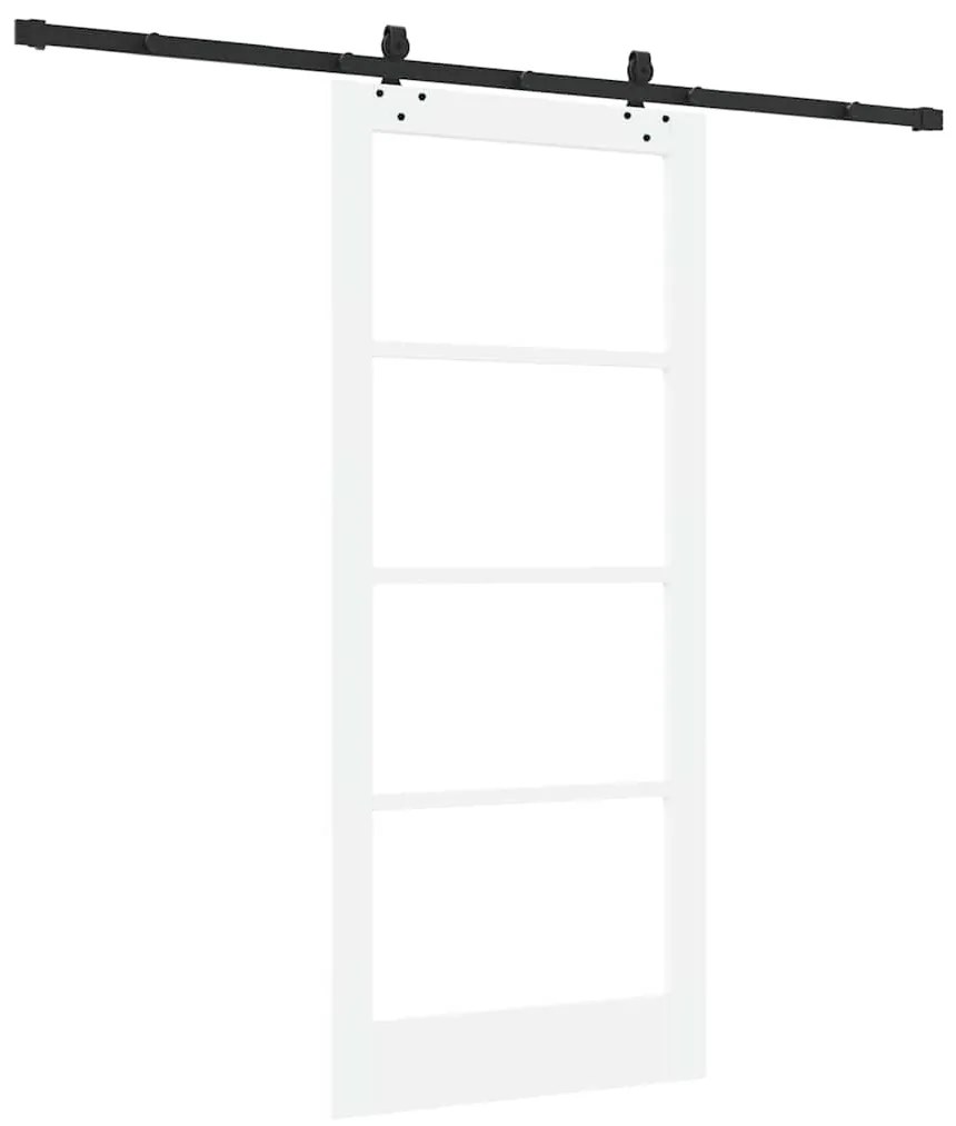 vidaXL Συρόμενη Πόρτα Λευκό 86 x 198.5 cm Ξύλο και μέταλλο