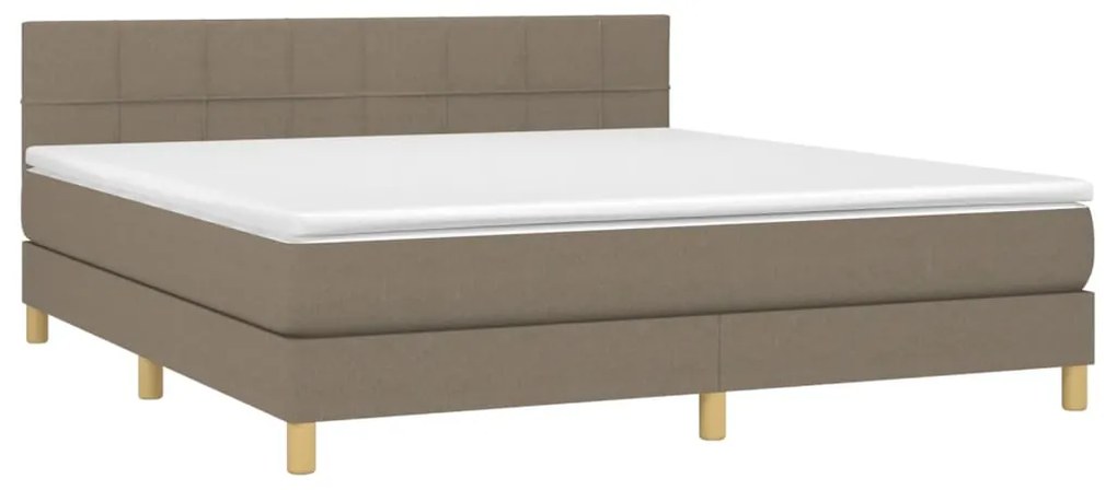 vidaXL Κρεβάτι Boxspring με Στρώμα Taupe 160x200 εκ. Υφασμάτινο