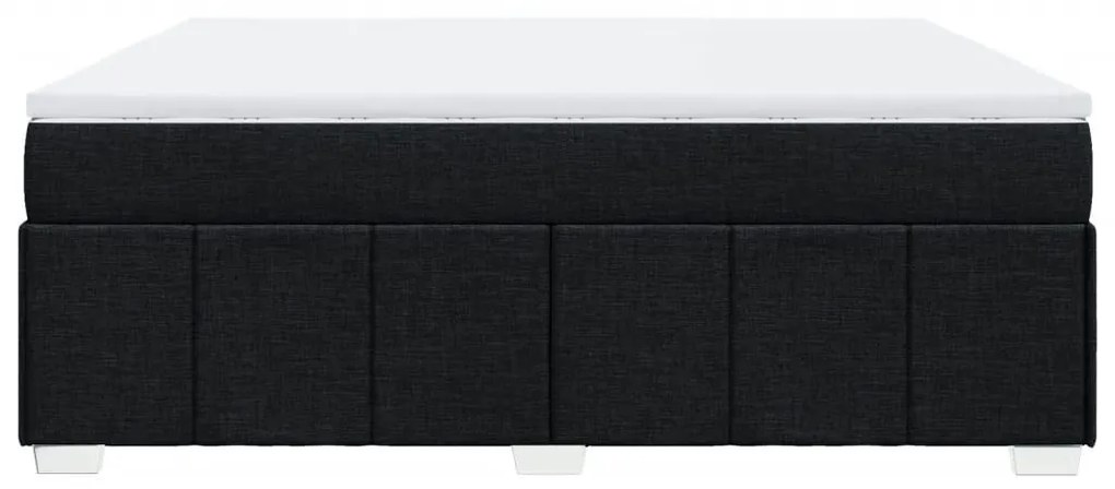 Κρεβάτι Boxspring με Στρώμα Μαύρο 180x200 εκ. Υφασμάτινο - Μαύρο