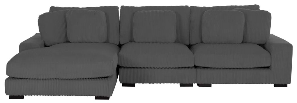 Γωνιακός Καναπές CRANFIELD Αριστερή γωνία Γκρί Ριγέ ύφασμα 313x169x80Υεκ. 313x169x80 εκ.