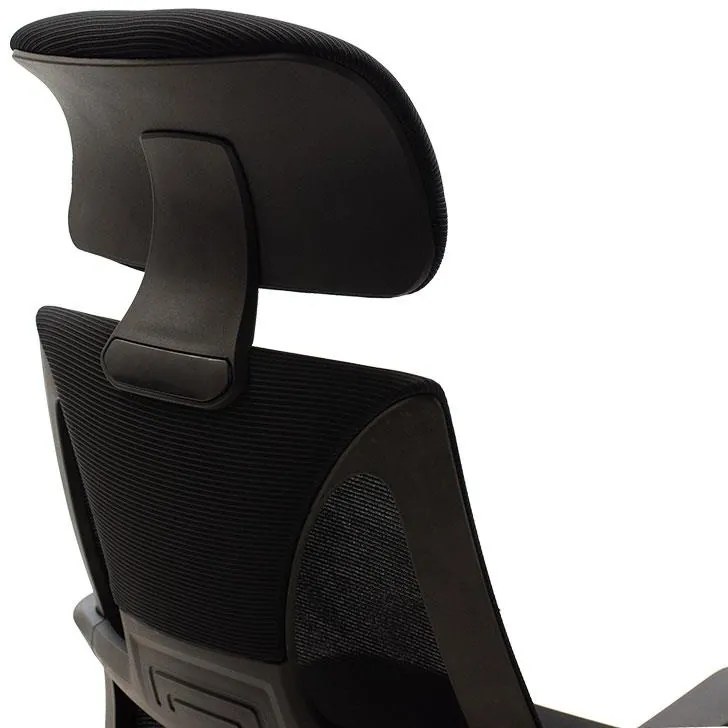 Καρέκλα γραφείου διευθυντή Dolphin με ύφασμα mesh χρώμα μαύρο 65.5x64x117 εκ.