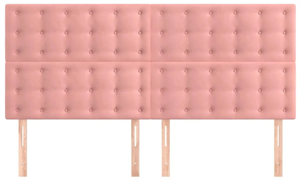 vidaXL Κεφαλάρι Ροζ Βελούδινο 200x5x118/128 εκ.