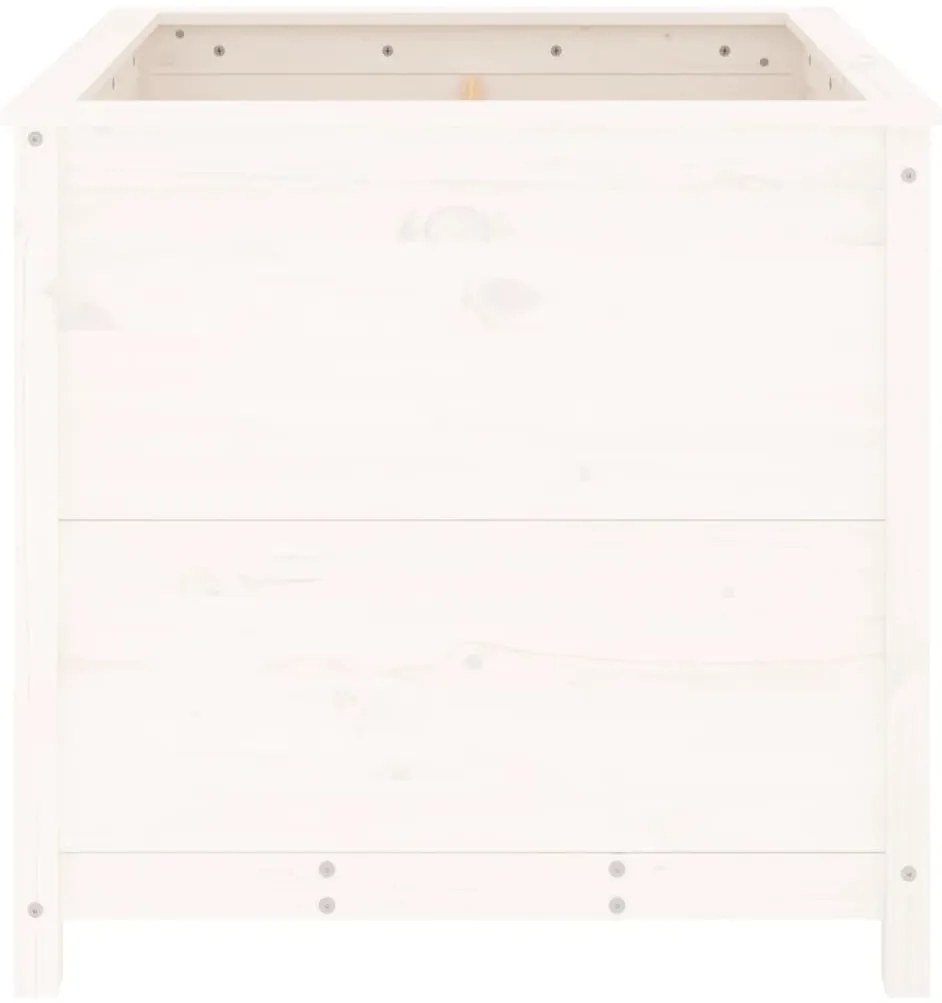 vidaXL Ζαρντινιέρα Λευκή 82,5 x 82,5 x 78 εκ. από Μασίφ Ξύλο Πεύκου