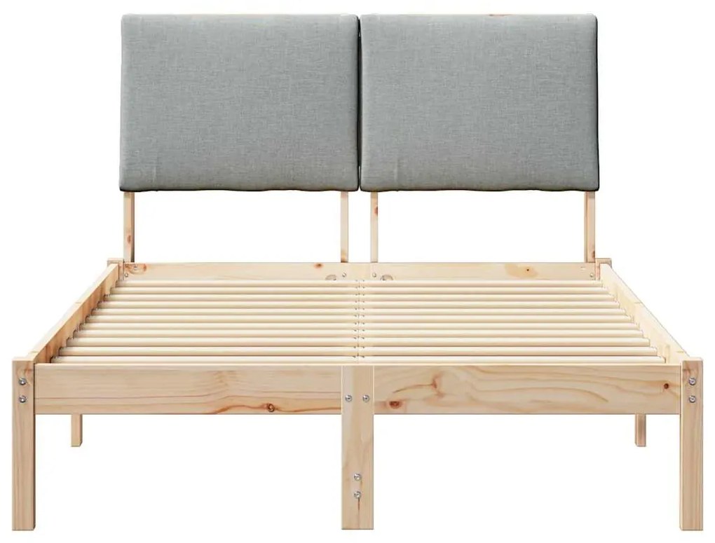 vidaXL Σκελετός Κρεβατιού Καφέ και ανοιχτό γκρι 135 x 190 cm