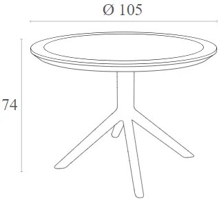 SKY TAUPE Φ105X74εκ. ΤΡΑΠΕΖΙ ΠΟΛ/ΝΙΟΥ