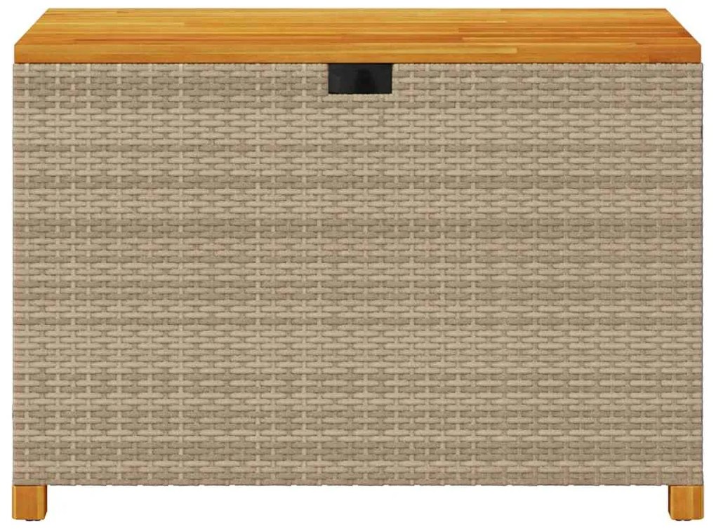 vidaXL Κουτί Αποθ. Κήπου Μπεζ 110x55x63 εκ. Συνθ. Ρατάν/Μασίφ Ακακία