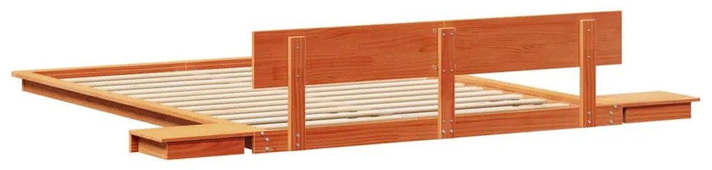 vidaXL Σκελετός Κρεβατιού με κεφαλάρι Καφέ 140 x 200 cm ξύλο