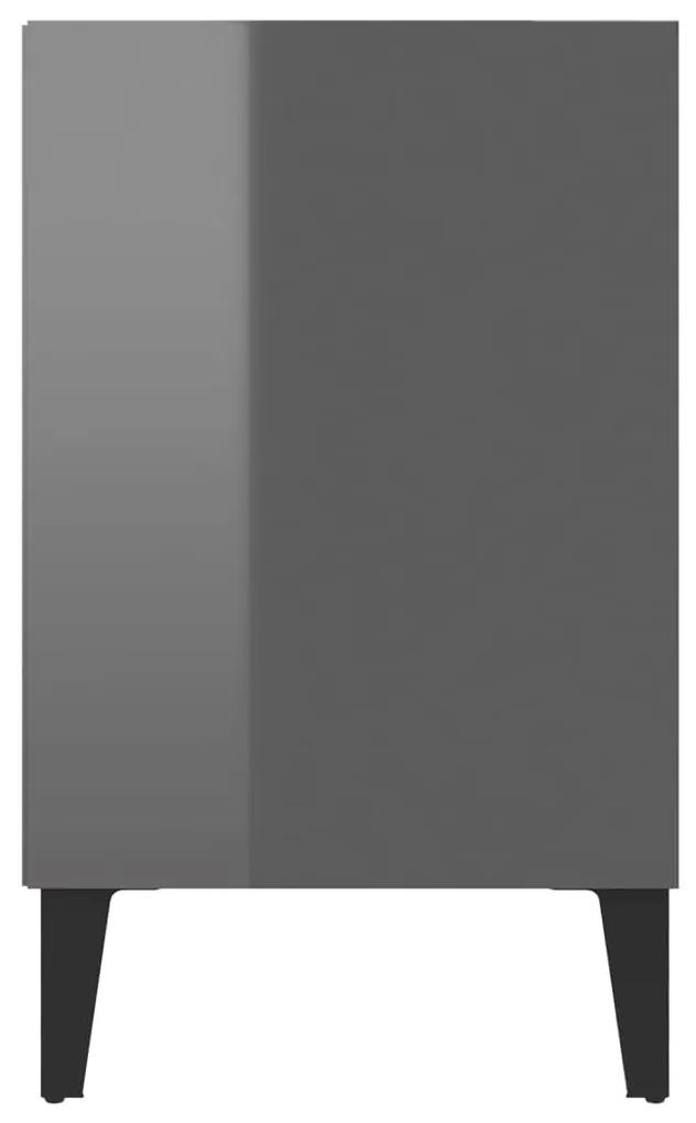 vidaXL Έπιπλο Τηλεόρασης Γυαλ. Γκρι 103,5x30x50 εκ. με Μεταλλικά Πόδια