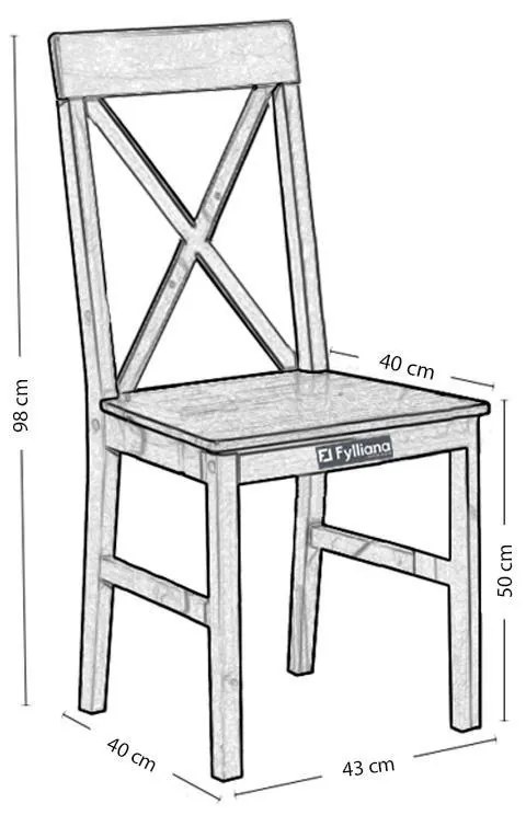 Καρέκλα Τραπεζαρίας ΤΧ Fylliana Grey Oak σκελετός με Σιέλ 43x44x98εκ. 2αδα 43x44x98 εκ.