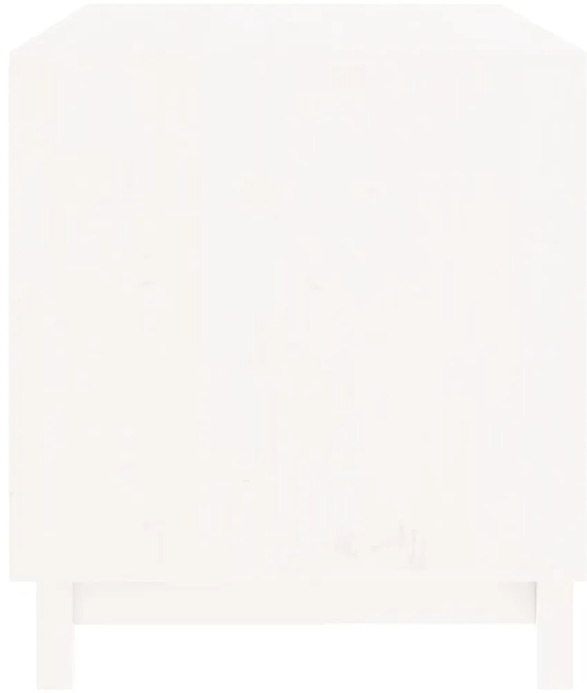 vidaXL Σπιτάκι Σκύλου Λευκό 90 x 60 x 67 εκ. από Μασίφ Ξύλο Πεύκου