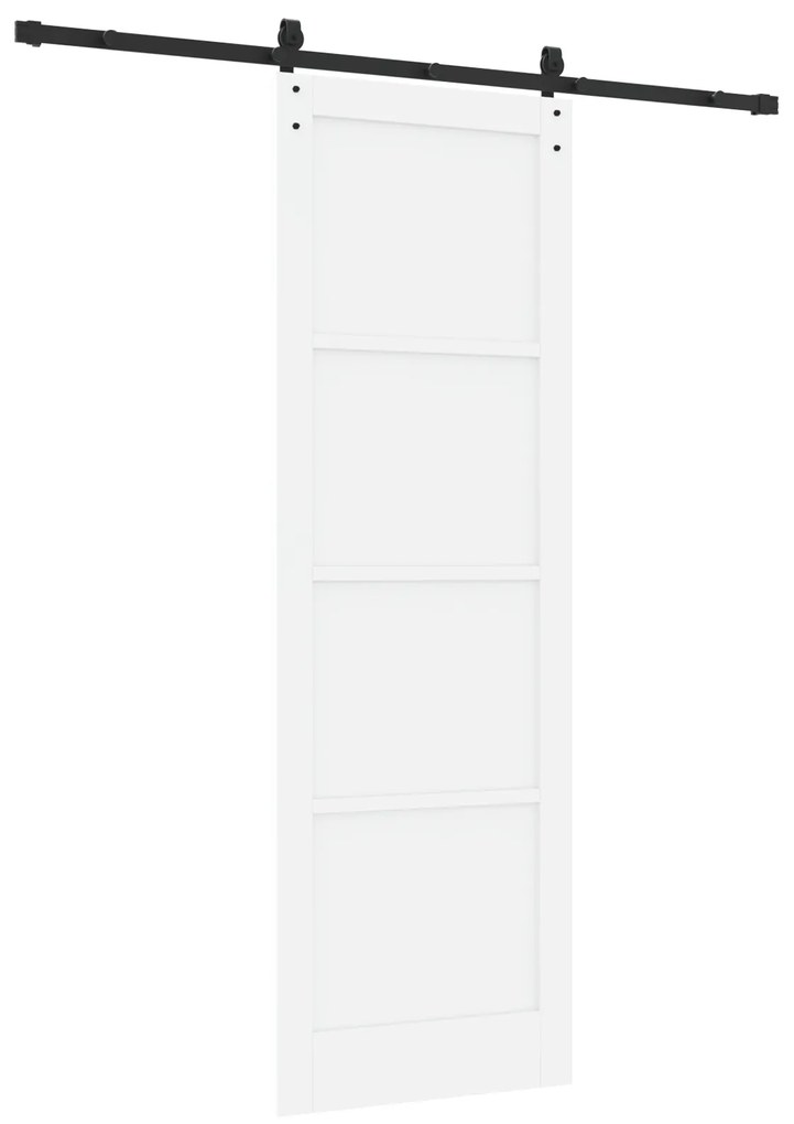 vidaXL Συρόμενη Πόρτα  με Σετ Υλικών Λευκό 78x232 εκ Solid Wood Пεύκου
