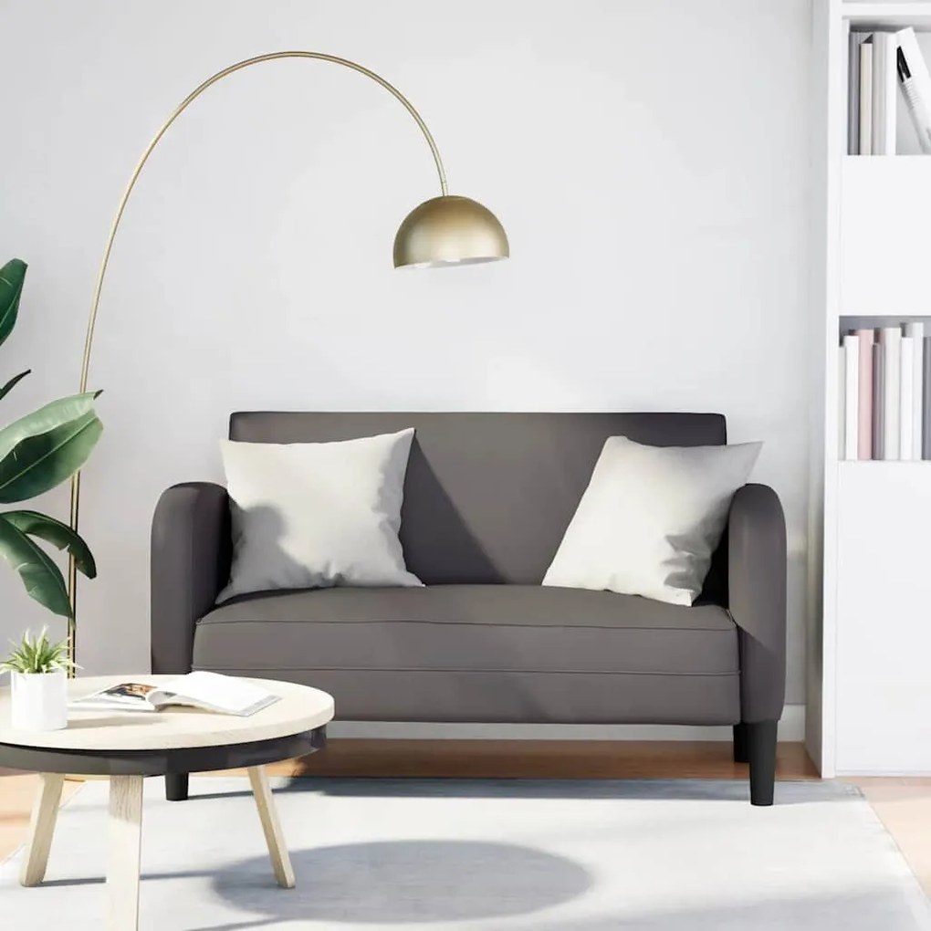 Καναπές Loveseat Γκρι 110 εκ. Συνθετικό δέρμα - Γκρι