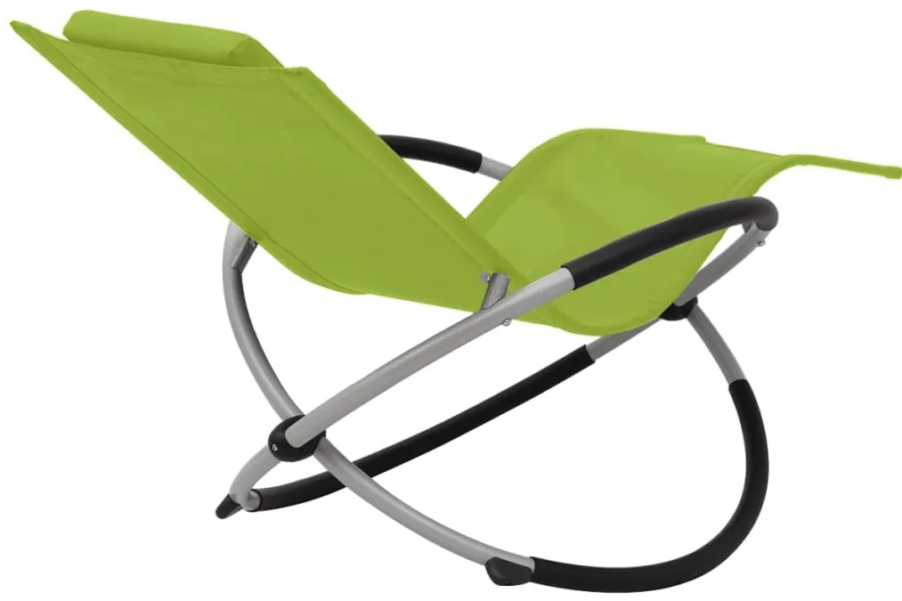 vidaXL Ξαπλώστρα με Γεωμετρικό Σχήμα Εξωτερικού Χώρου Πράσινη Ατσάλινη