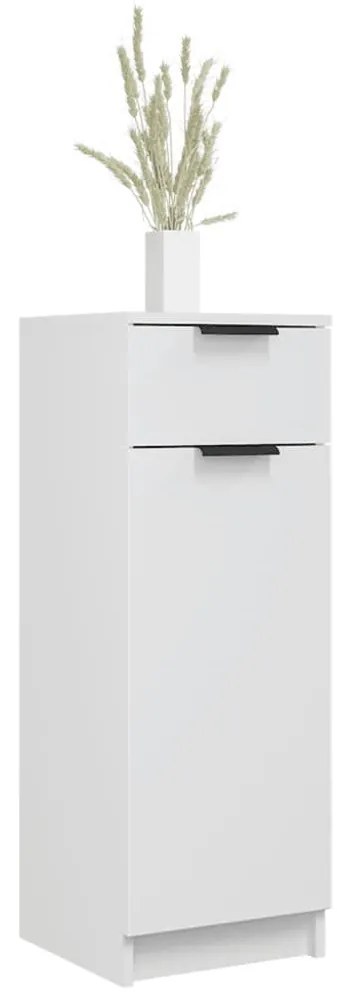 vidaXL Ντουλάπι Μπάνιου Λευκό 32 x 34 x 90 εκ. Επεξεργασμένο Ξύλο