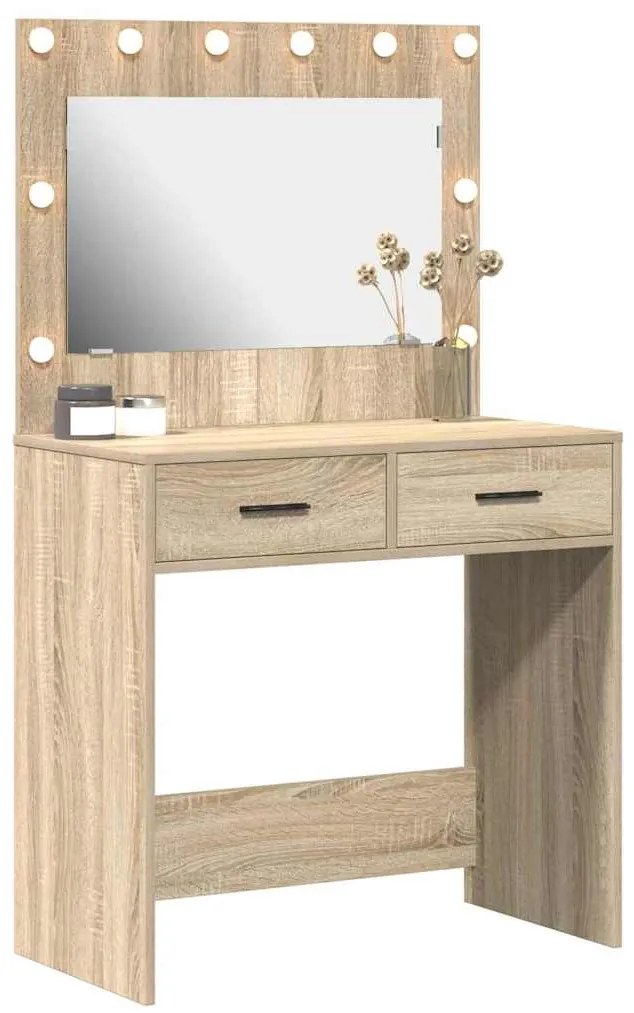vidaXL Κομοδίνο Sonoma Δρυς 78.5 x 41 x 135 εκ Επεξεργασμένο ξύλο