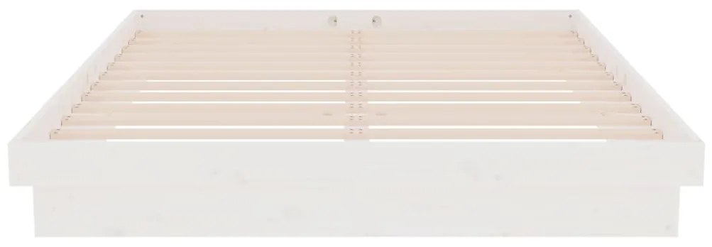 vidaXL Πλαίσιο Κρεβατιού Λευκό 140 x 200 εκ. από Μασίφ Ξύλο