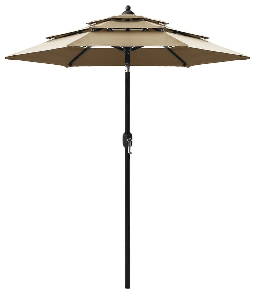 Ομπρέλα 3 Επιπέδων Χρώμα Taupe 2 μ. με Ιστό Αλουμινίου