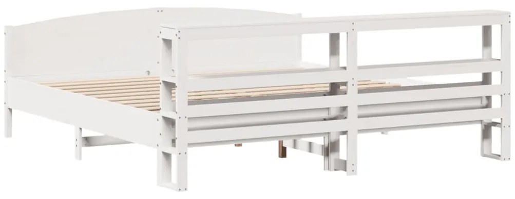 vidaXL Σκελετός Κρεβ. Χωρίς Στρώμα Λευκό 180x200 εκ Μασίφ Πεύκο