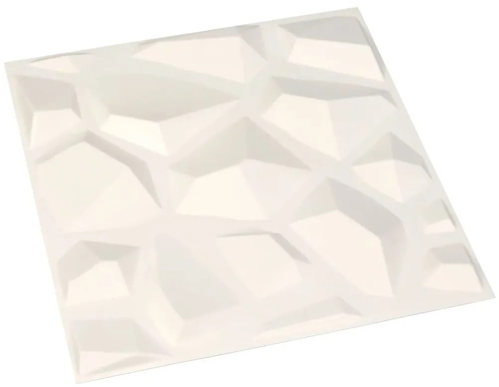 Πάνελ Τοίχου Τρισδιάστατα 24 τεμ. 0,5 x 0,5 μ. / 6 μ² - Λευκό