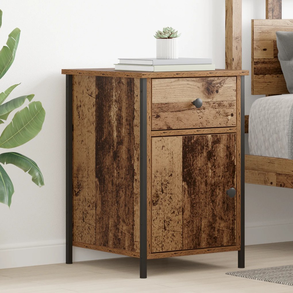 vidaXL Κομοδίνα 2 τμχ Παλιό Ξύλο 40x42x60 εκ. Κατασκευασμένο Ξύλο