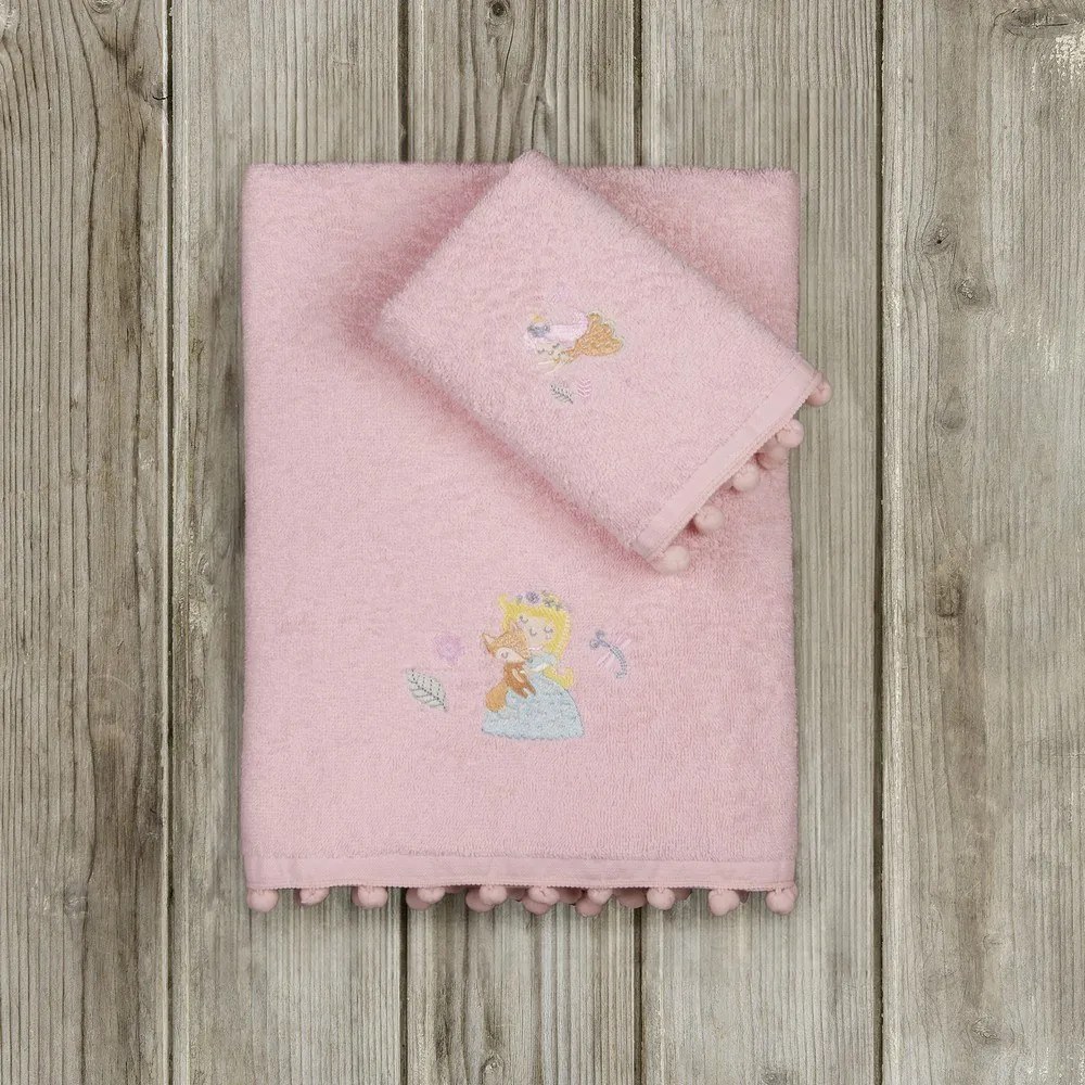Πετσέτες Παιδικές Forest Fairy (Σετ 2τμχ) Pink Nima Σετ Πετσέτες 70x140cm 100% Βαμβάκι
