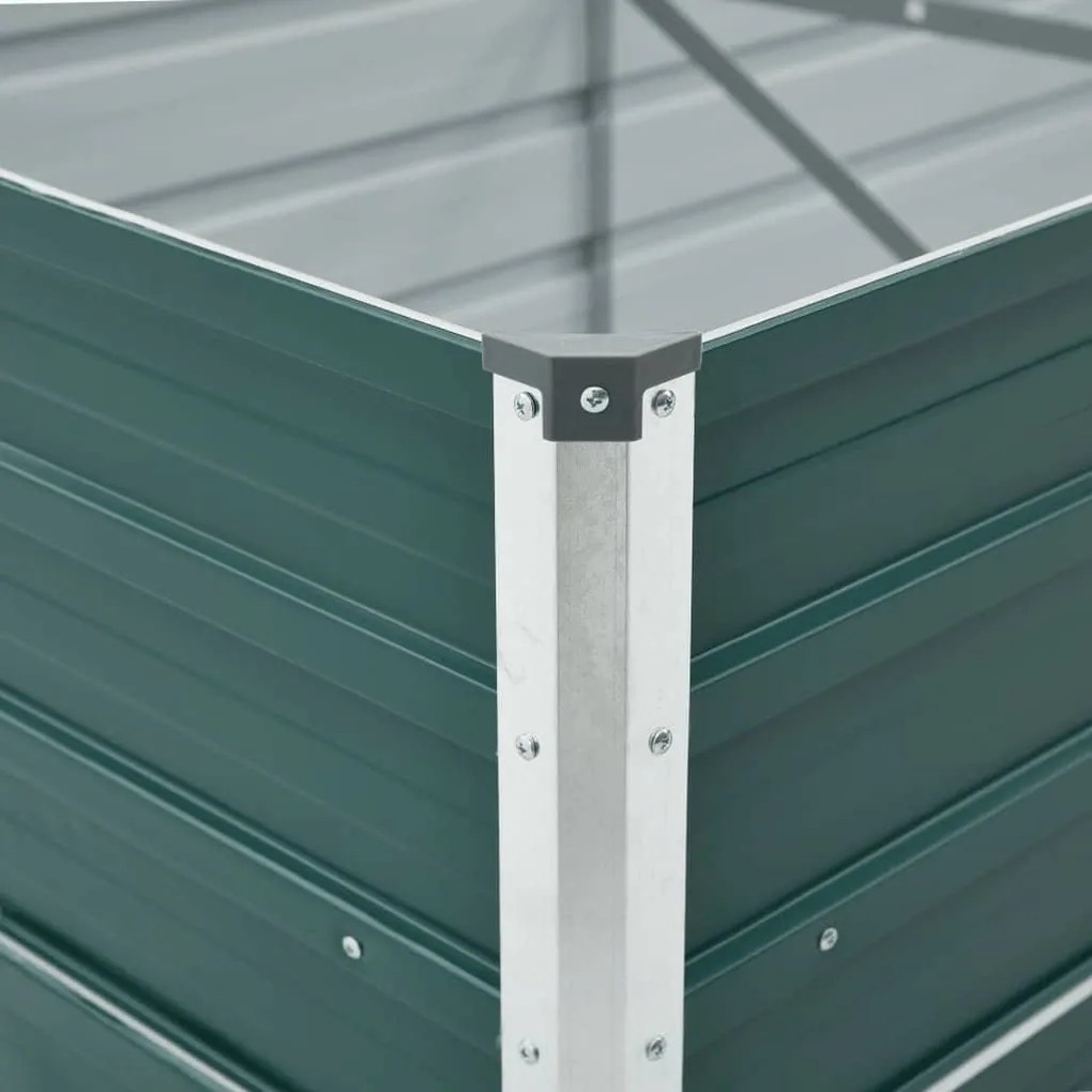 vidaXL Ζαρντινιέρα Υπερυψωμένη Πράσινη 400x80x77 εκ. Γαλβαν. Χάλυβας
