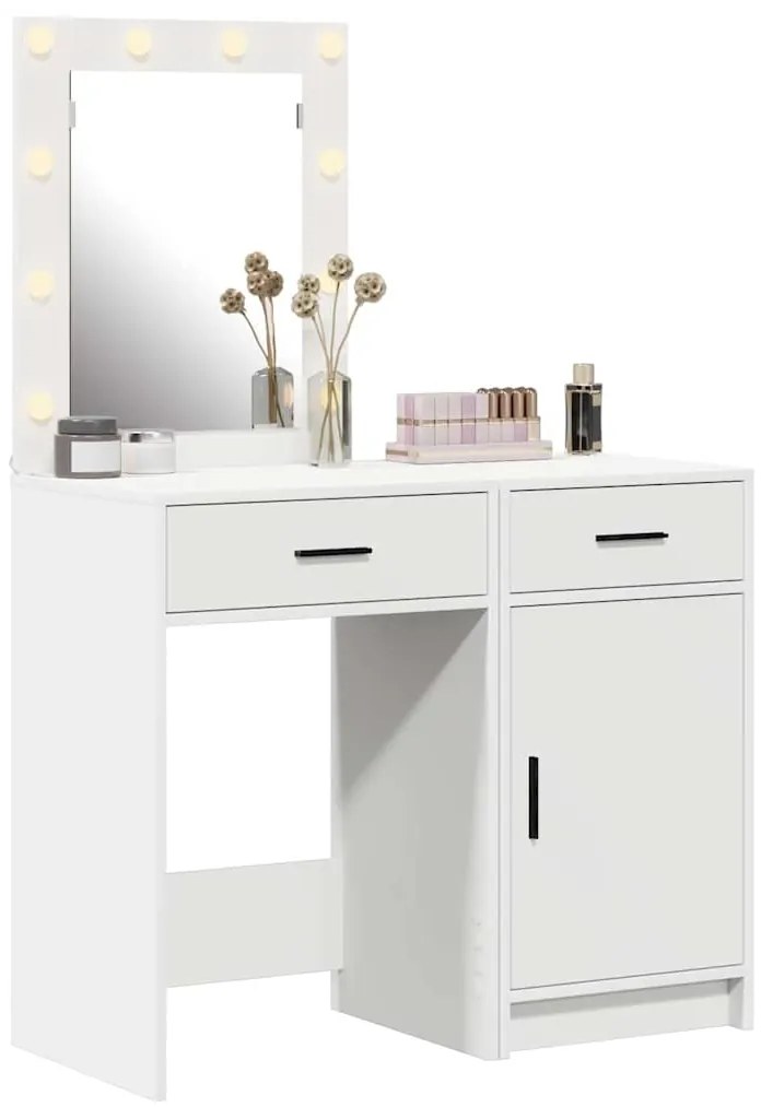 vidaXL Τραπέζι περιποίησης με συρτάρι 2 pcs Λευκό 50 x 41 x 135 εκ