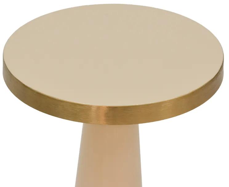 Βοηθητικό τραπέζι Easyful Inart κρεμ-χρυσό μέταλλο Φ36x58εκ