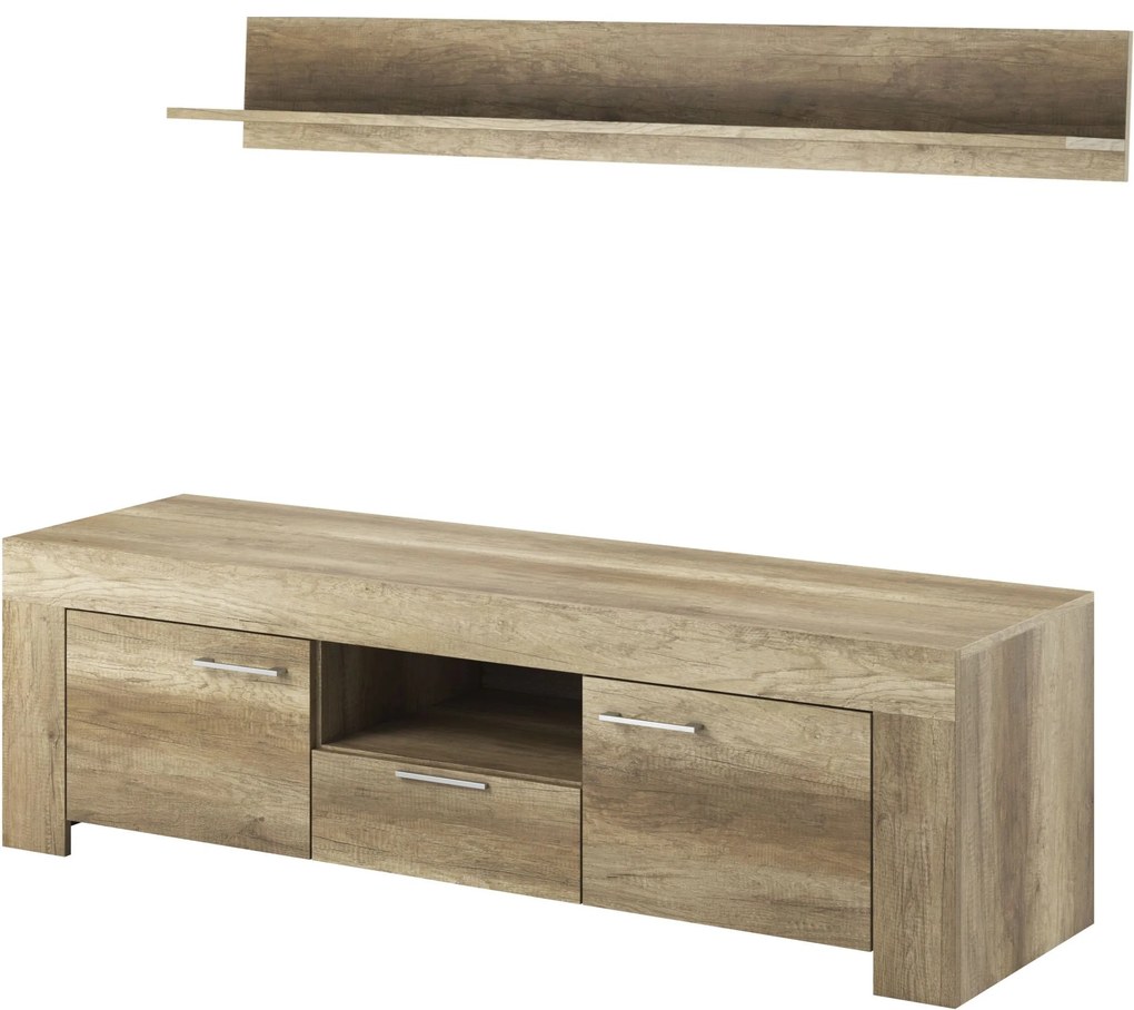 Έπιπλο τηλεόρασης με ράφι 36116-SK-TV country γκρι 155x50x47cm