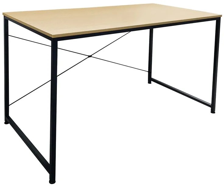 ΓΡΑΦΕΙΟ Η/Υ Μέταλλο Βαφή Μαύρο, Melamine Beech 120x60x74cm ΕΟ412,1