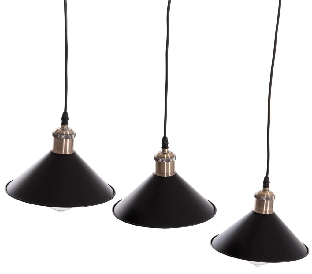 Φωτιστικό Οροφής BELL C7533.11 Τρίφωτο Μέταλλο Μαύρο - Χάλκινη Ντουϊ Φ21,5x128Υ εκ. 21.5x21.5x128 εκ.