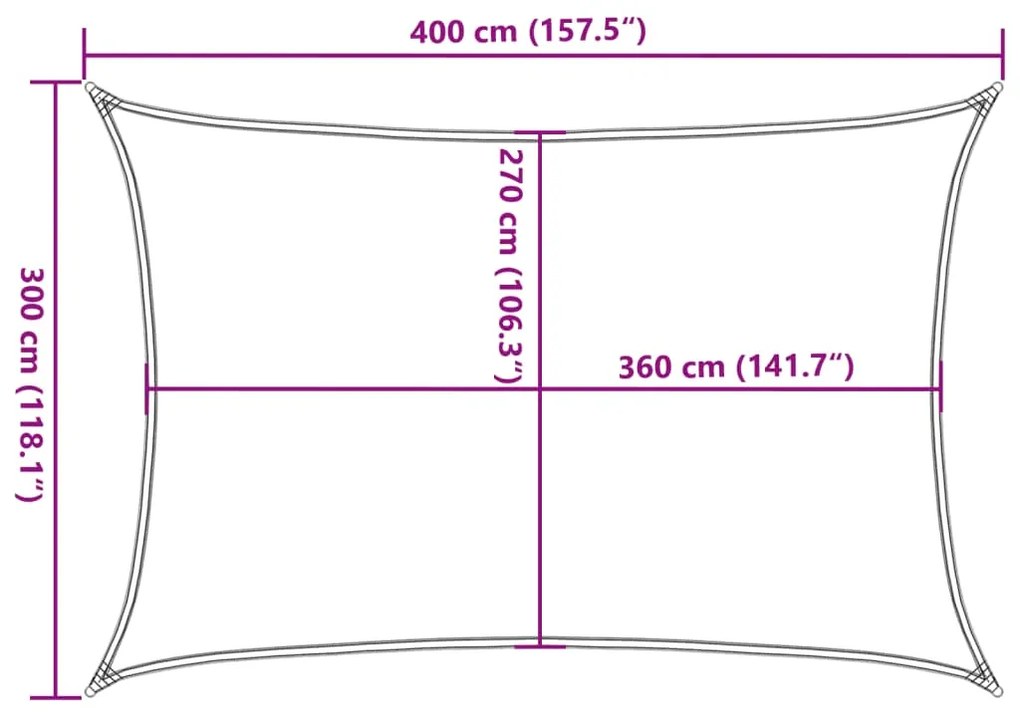 Πανί Σκίασης Μπεζ 3 x 4 μ. από HDPE 160 γρ/μ² - Μπεζ