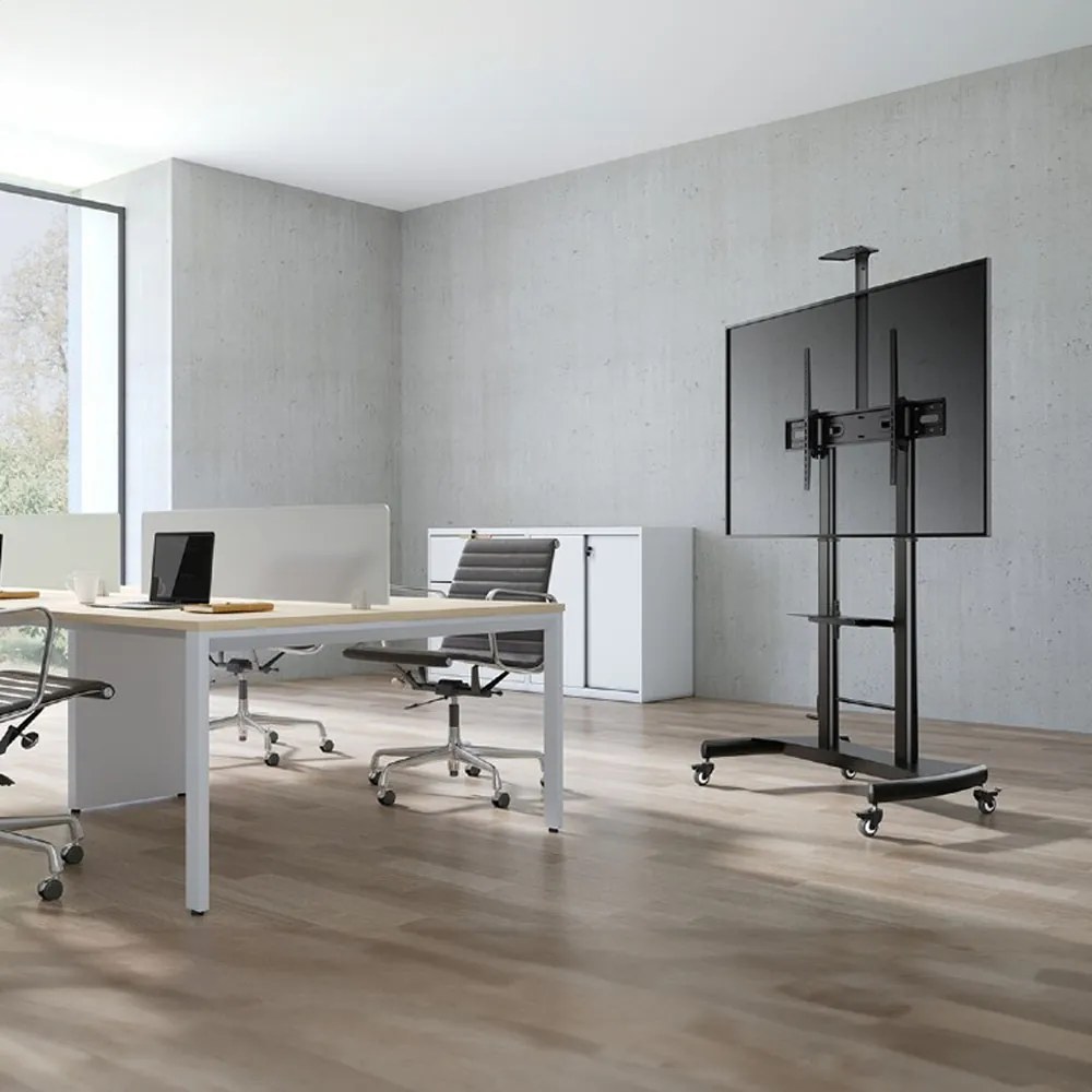 GEMBIRD HEIGHT ADJUSTABLE TV FLOOR STAND WITH CASTER WHEELS 60' - 100'