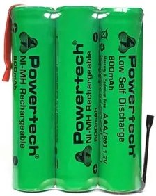 POWERTECH επαναφορτιζόμενη μπαταρία PT-790 800mAh, AAΑ (HR03), 3τμχ