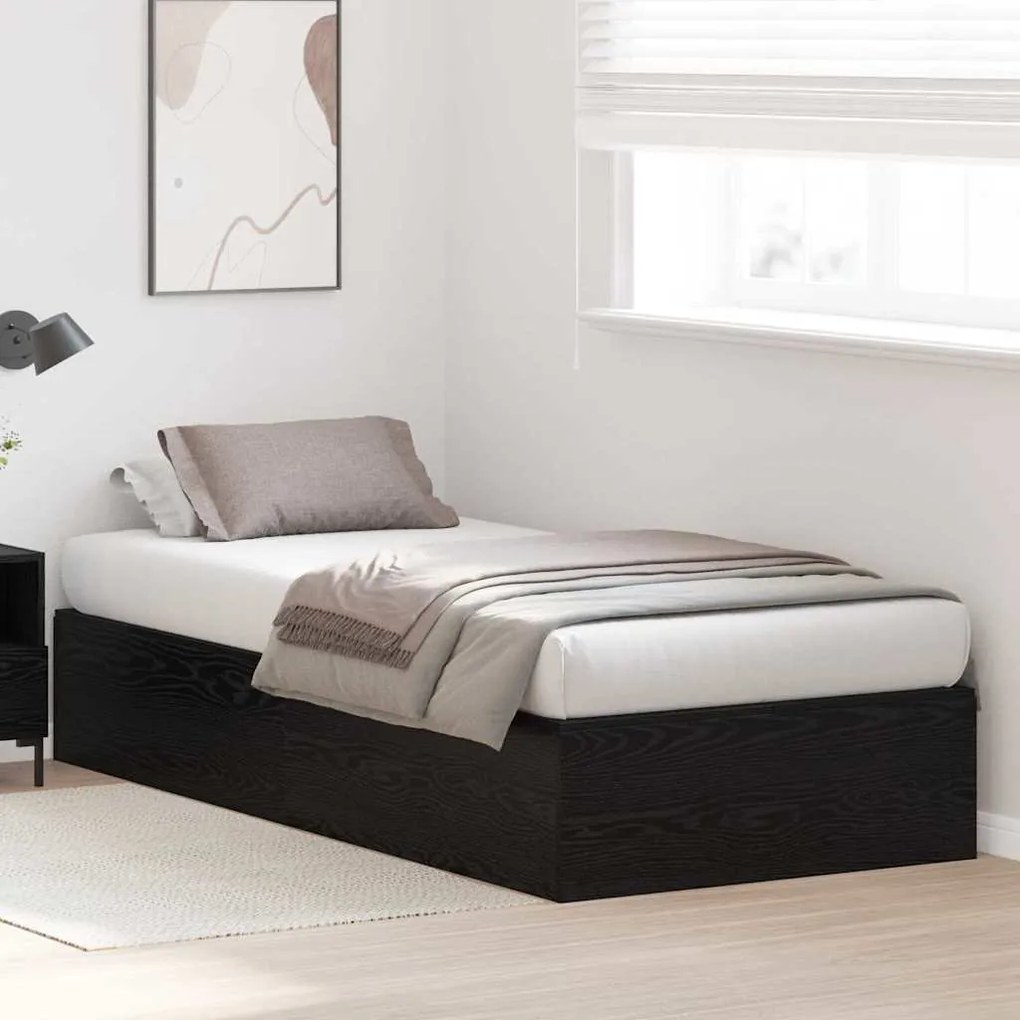 vidaXL Σκελετός Κρεβατιού Μαύρη δρυς 80 x 200 cm Επεξεργασμένο ξύλο