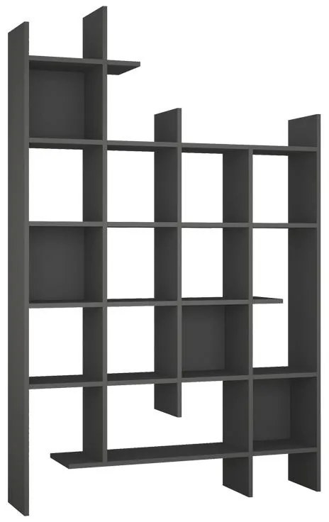 Βιβλιοθήκη Manco σε ανθρακί απόχρωση 122x25.5x188εκ 122x25.5x188 εκ.