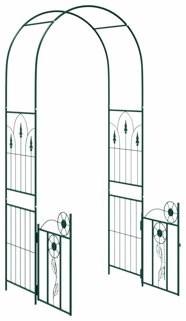 vidaXL Κήπος Αψίδα με κλειδαριά Πράσινο 102 x 50 x 218 εκ.