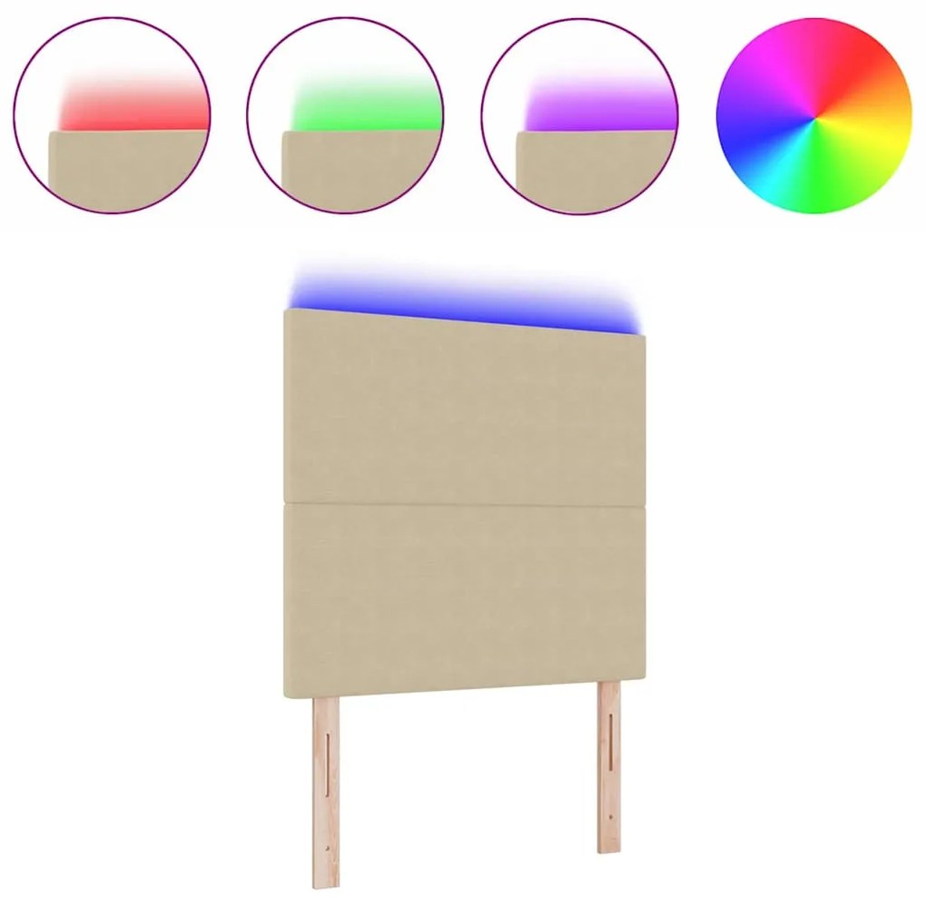 vidaXL LED κεφαλάρι με φώτα λωρίδας LED Γκρι Πράσινο 100 cm ύφασμα