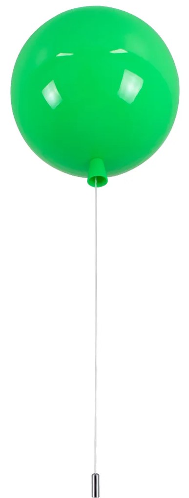 GloboStar BALLOON 00653 Μοντέρνο Παιδικό Φωτιστικό Οροφής Μονόφωτο Πράσινο Πλαστικό Μπάλα Φ30 x Υ33cm - 00653