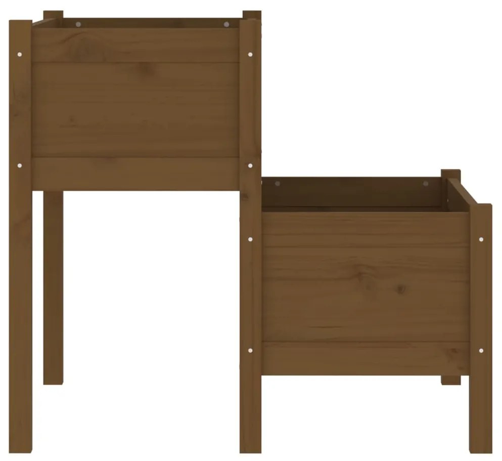 vidaXL Ζαρντινιέρα Καφέ Μελί 84,5 x 84 x 75 εκ. από Μασίφ Ξύλο Πεύκου
