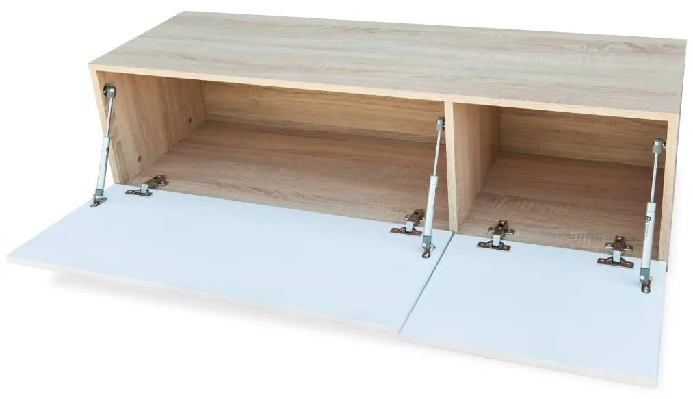 vidaXL Έπιπλα Τηλεόρασης 2 τεμ. Λευκό/Δρυς 120x40x34 εκ. Επεξ. Ξύλο