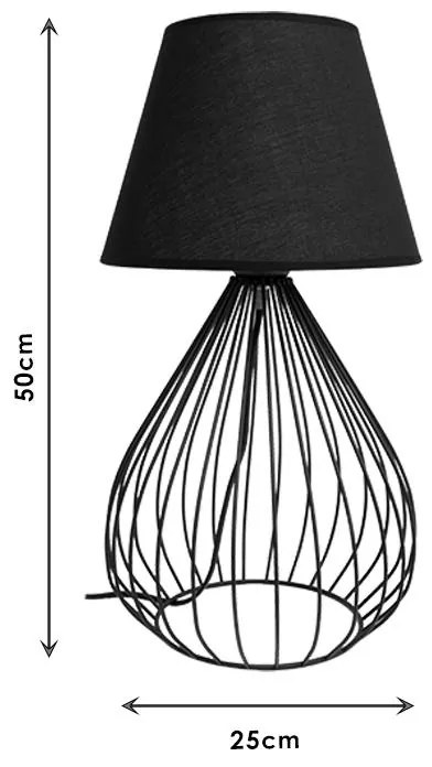 Επιτραπέζιο φωτιστικό PWL-1040 Ε27 μαύρο Φ25x50εκ 25x25x50 εκ.