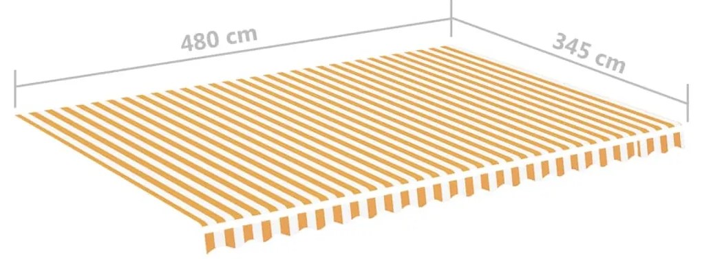 vidaXL Τεντόπανο Ανταλλακτικό Κίτρινο / Λευκό 5 x 3,5 μ.