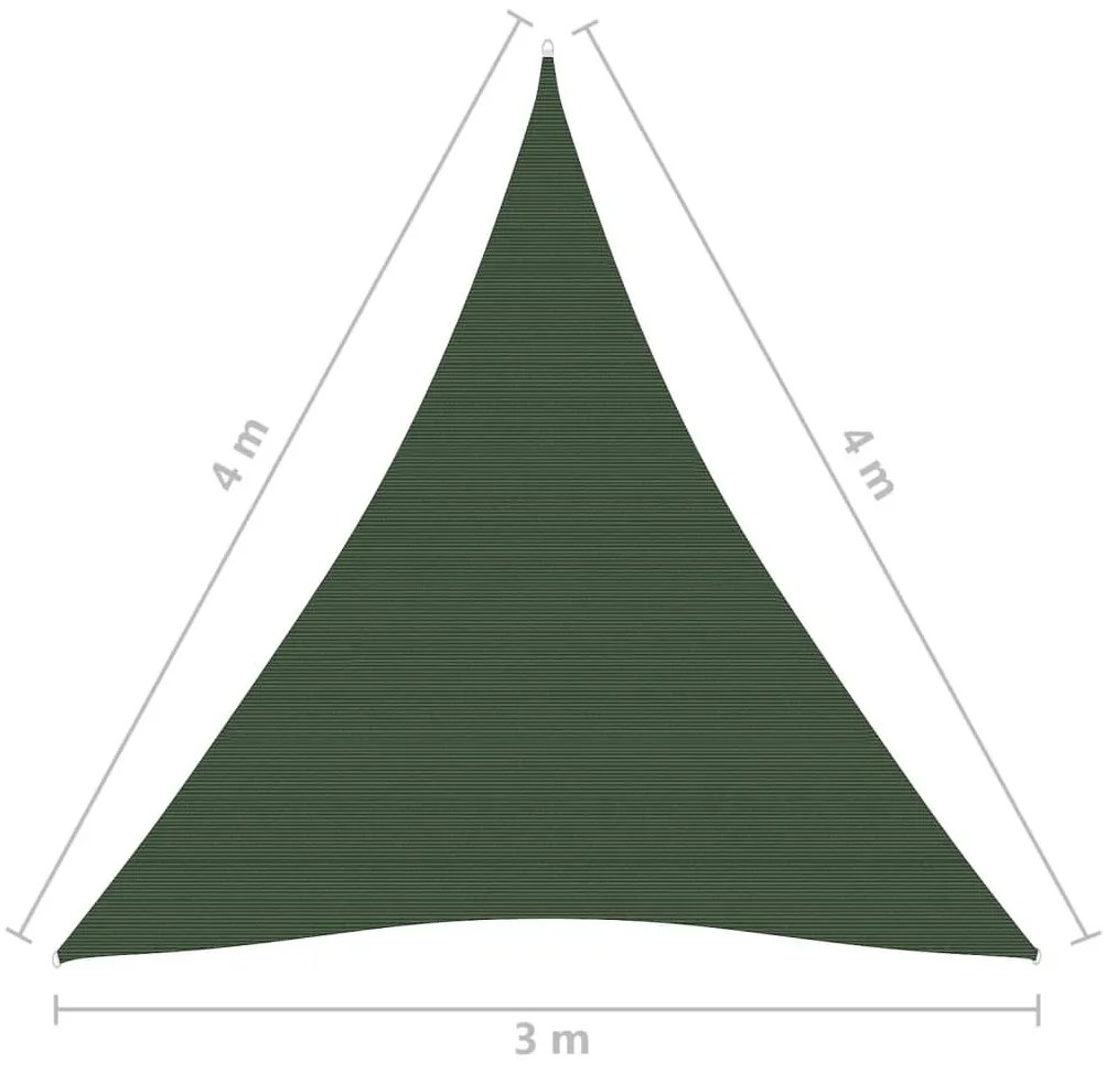 Πανί Σκίασης Σκούρο Πράσινο 3 x 4 x 4 μ. από HDPE 160 γρ./μ² - Πράσινο