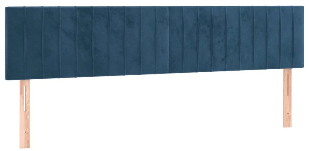 vidaXL Κεφαλάρι Κρεβατιού LED Σκούρο Μπλε 200x5x78/88 εκ. Βελούδινο