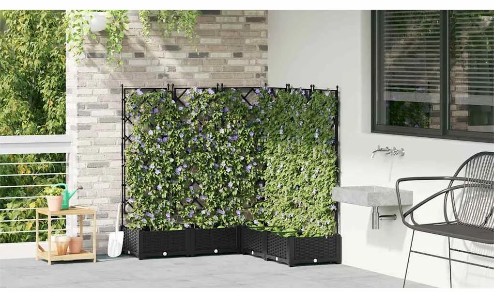 vidaXL Κηποτινάκι με Τρέλα 5 pcs Μαύρο 120 x 120 x 125.5 εκ. PP